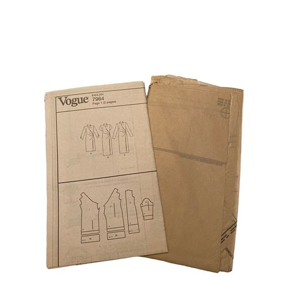 Sewing Pattern Vogue V7964 Mock Wrapped Semi-Fitted Dress Size: 8-10-12 - Picture 5 of 5
